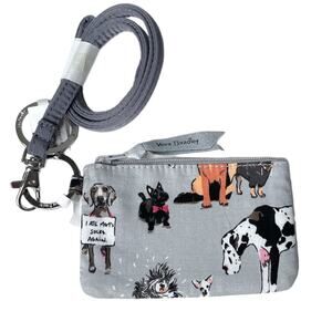 Vera Bradley Dog Show Zip ID and Lanyard Gray